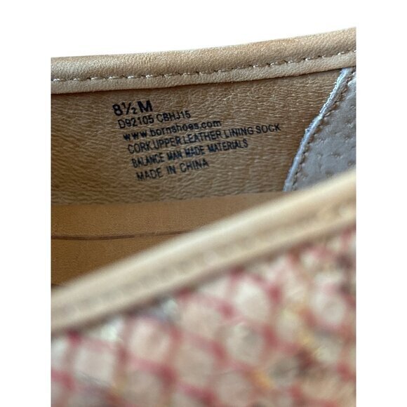 BORN Carri Flats Size 8.5 Shoes Cork Leather Snake Embossed Bow NEW - Picture 7 of 9